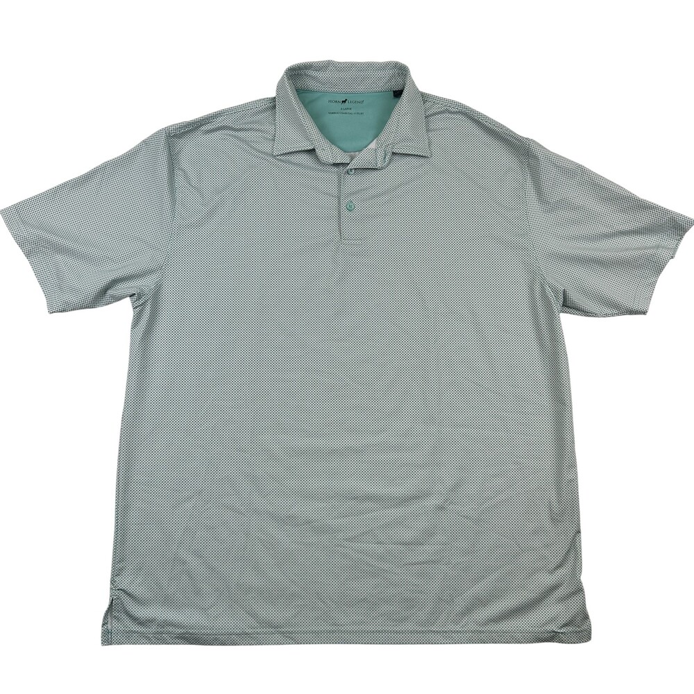 Horn Legend Polo Shirt Mens XL Bamboo Charcoal Luxury Green Check Golf